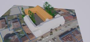 Volumenski prikaz predvidene granje v zalednju Trga bratov Mravljakov, Avtor R.Poles